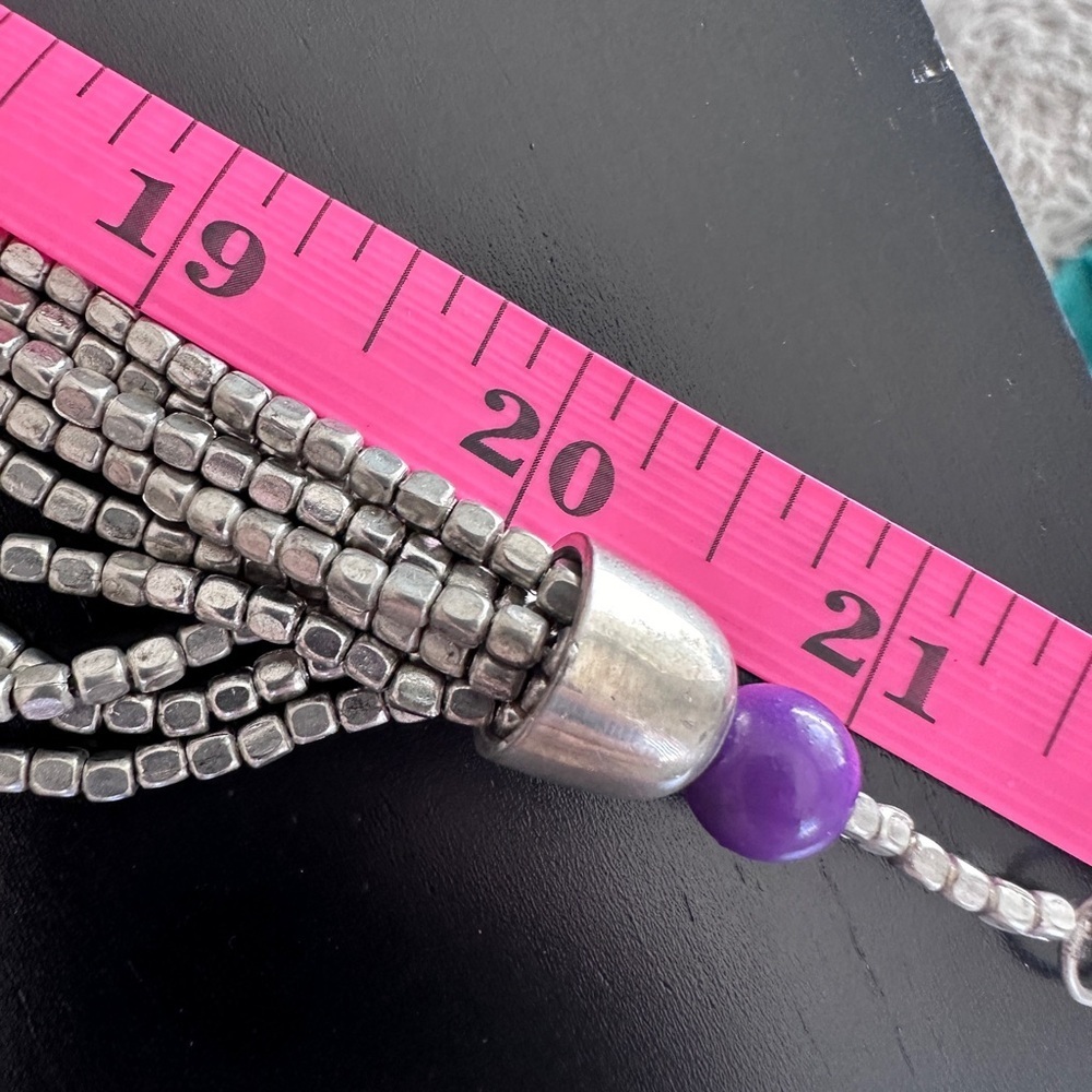 Purple Potay beaded tassel necklace by Himalayan Gems - Picture 11 of 13